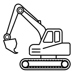 Minimal Excavator Line Art 