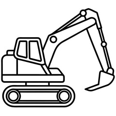 Minimal Excavator Line Art 