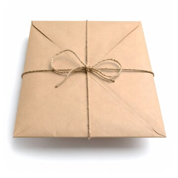 Vintage Style Brown Envelope with a Natural String Tie


