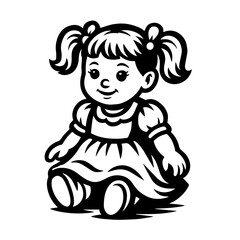 Adorable Little Girl with Playful Pigtails Sitting Cheerfully