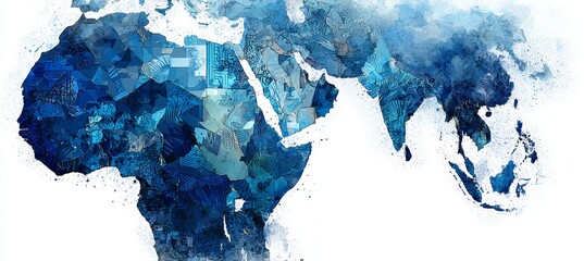 Africa, Middle East , India, South East Asia maps. Country independence day concept. Generative AI technology.