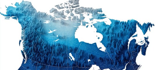 Frost ice Canada map. Generative AI technology.