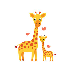 Fototapeta premium giraffe cartoon isolated on white