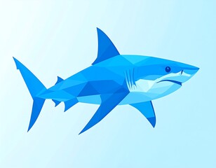 Fototapeta premium Abstract blue shark graphic