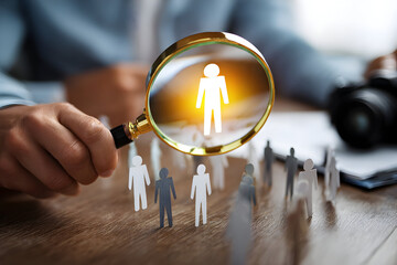 Best Job Candidate Concept, Human Resource Management, Recruitment and Team Leadership for Professional Success