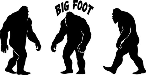 Bigfoot Silhouettes Vector Set" vector bundle