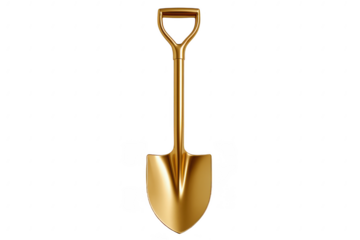 Luxurious Golden Shovel Symbolizing Wealth, Success, and Grand Openings in Business and Construction