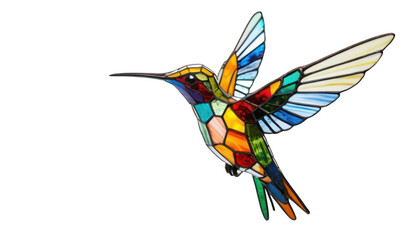 Obraz premium Vibrant Stained Glass Hummingbird Artwork