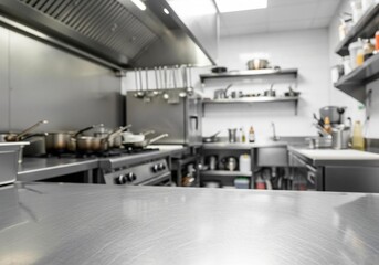 Professional restaurant kitchen stainless steel prep