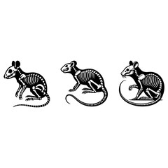 Horror Halloween Skeleton rat vector, halloween collection vector design 