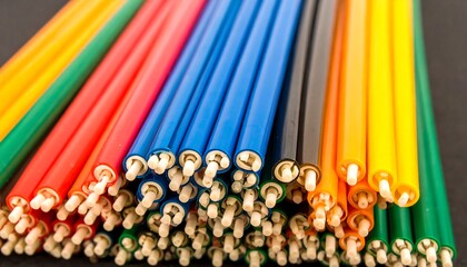 Colorful plastic rods stacked