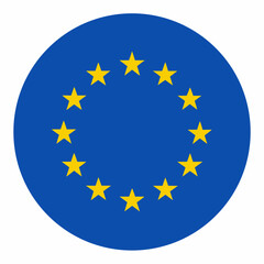 European Union flag vector icon on white background.