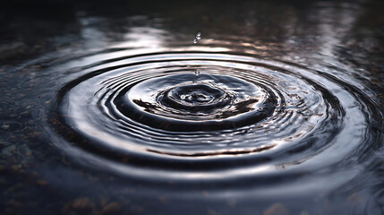 drop of water on black background