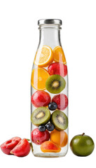 Refreshing Fruit Infused Water in Glass Bottle