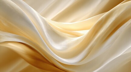 Obraz premium Flowing cream and gold silk fabric