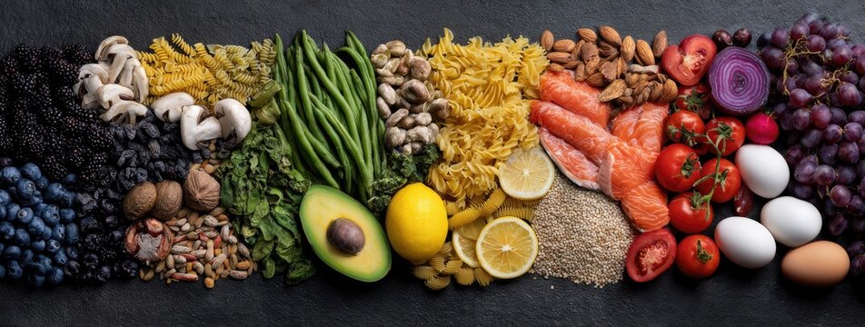 Colorful array of whole foods (1) - Powered by Adobe