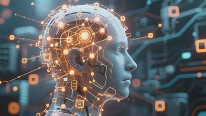 Digital Human Head with Neural Network Connections