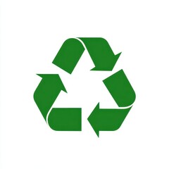 Green recycling symbol, arrows in triangle