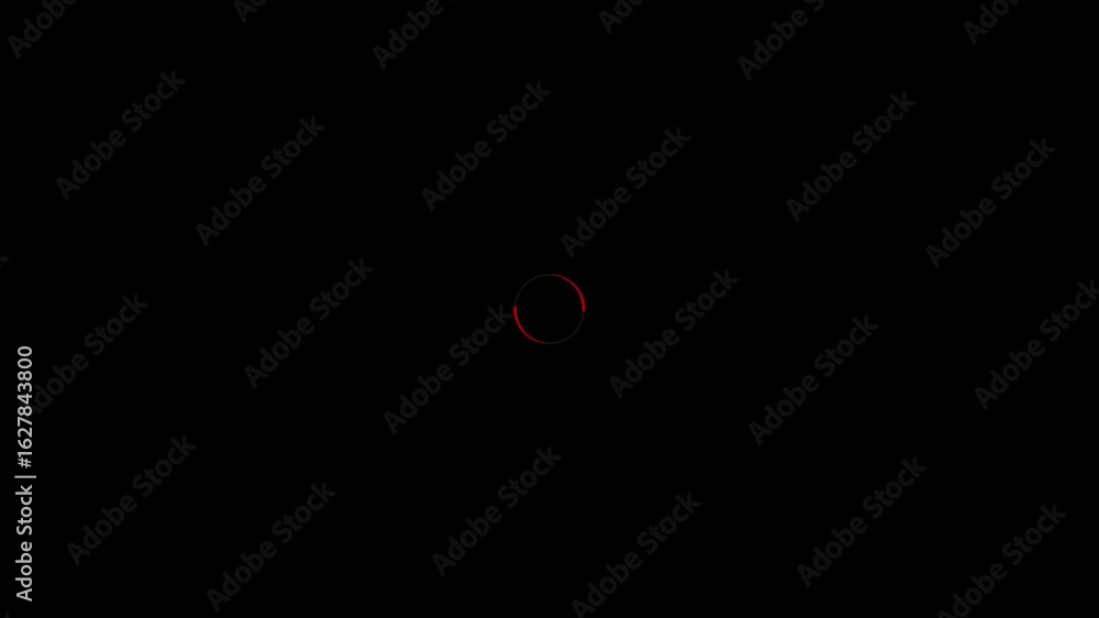 Poster loading glowing red color circle border frame rectangle rotation icon animation. circle arrow rotati