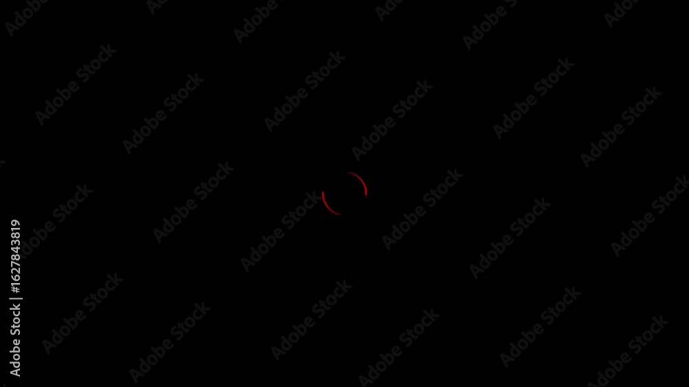 Poster loading glowing red color circle border frame rectangle rotation icon animation. circle arrow rotati