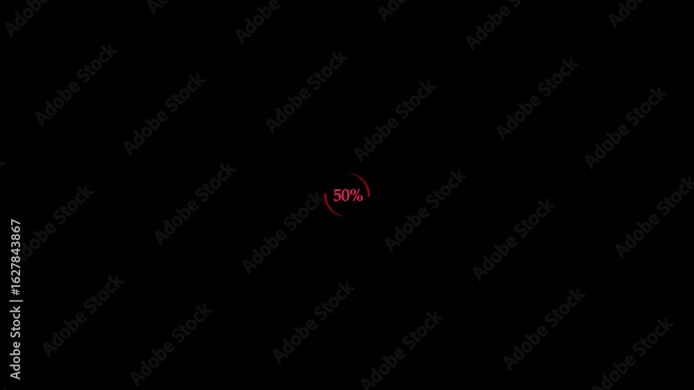 Poster loading glowing red color circle border frame rectangle rotation icon animation. circle arrow rotati