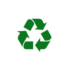 Obraz premium Green recycling symbol on white background