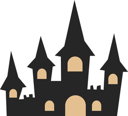 お城のイラスト(夜・ハロウィン)