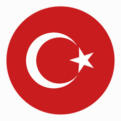 Turkey flag vector on white background.