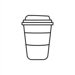 Simple line drawing of a disposable coffee cup with lid (1)