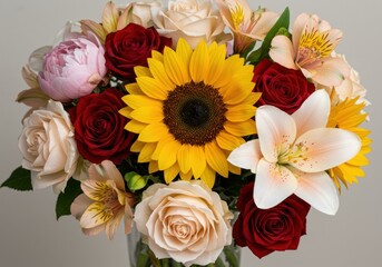 Fototapeta premium Vibrant flower bouquet close-up