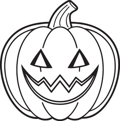Halloween pumpkin line art vector art