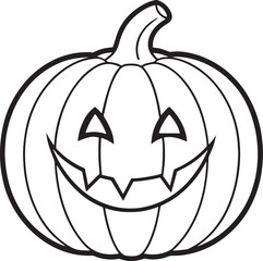 Halloween pumpkin line art vector art