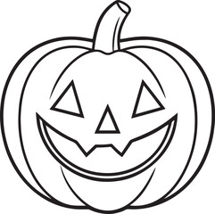 Halloween pumpkin line art vector art