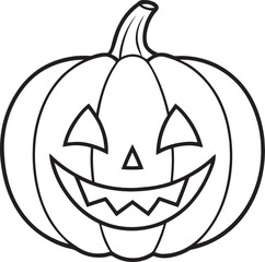 Halloween pumpkin line art vector art