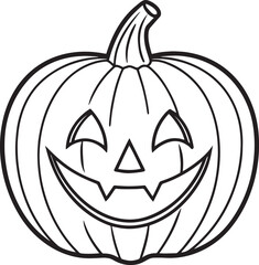 Halloween pumpkin line art vector art
