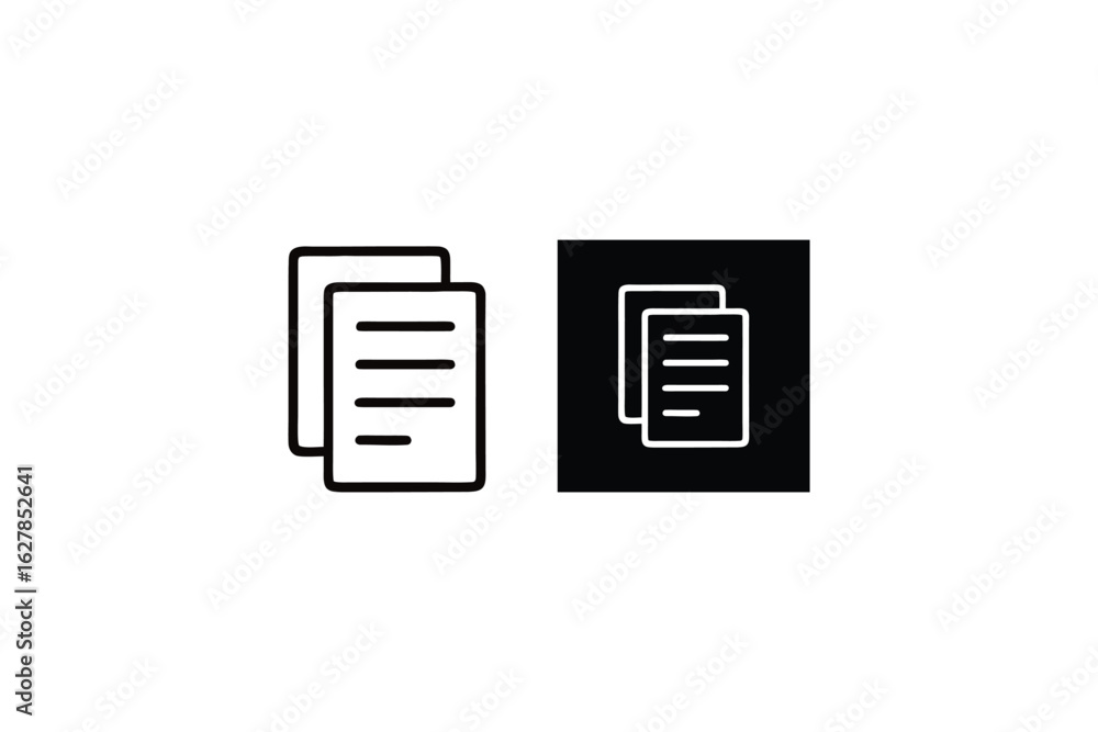 Poster two document icon variations for ui design and file management simplicity, with line art details
