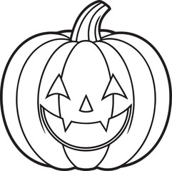 Halloween pumpkin line art vector art