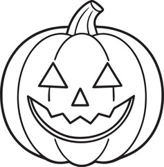 Halloween pumpkin line art vector art