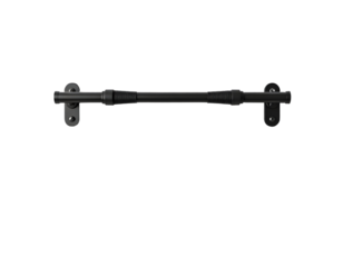 Black Door Handle with Mounting Plates on Clear Background