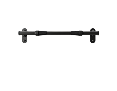 Black Door Handle with Mounting Plates on Clear Background