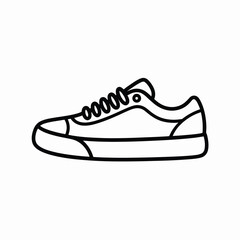 Simple line drawing of a classic low top sneaker
