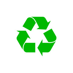 Obraz premium Green recycling symbol on a white background
