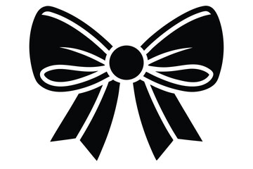 christmas ribbon bow vector icon