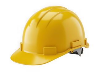 Ai generated image of yellow hard hat isolated on transparent background