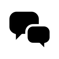 Naklejka premium Two black speech bubbles overlapping on a white background