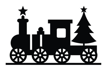 Fototapeta premium christmas train vector icon