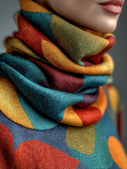 Colorful textured scarf close-up – abstract fashion textile detail