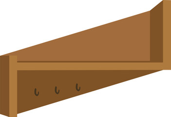 Minimalist Floating Wall Rack for Modern Interiors.Keyholder vector 
