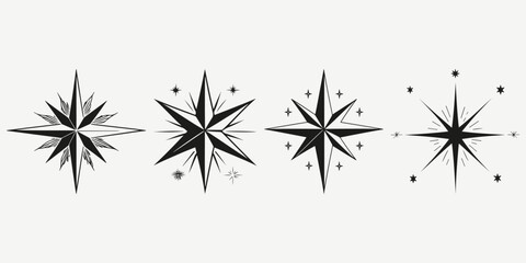 North star sketch illustration vector