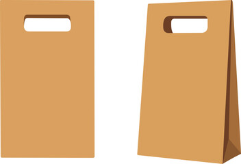 Reusable shopping bags for groceries or retail in simple eco friendly brown paper design
